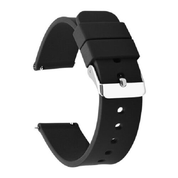 Silicone Rubber Watch Strap Band 20mm black